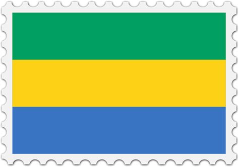 Gabon flag stamp - Openclipart