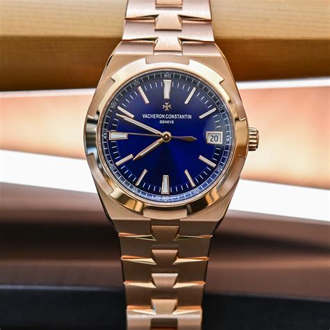 Vacheron Constantin Overseas Self-Winding Pink Gold Bracelet & Blue Dial