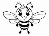 Simple Coloring Honey Bee Image  Page sketch template
