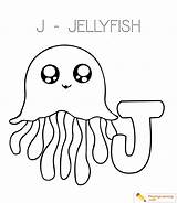 J Is For Jellyfish Coloring Page  Free sketch template