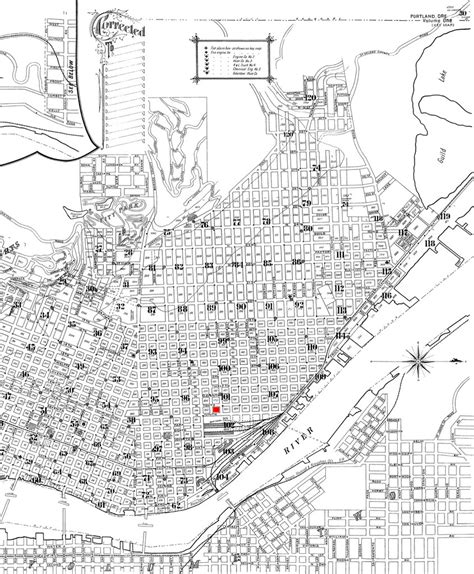 Portland 1901 (fire map) | The red dot is where the Natural … | Flickr