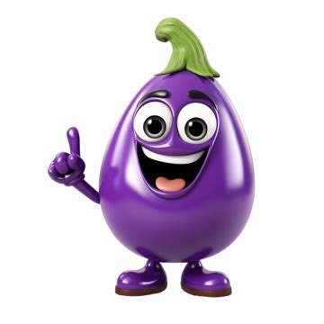 Cute Happy Eggplant Character Ai Generated, Eggplant, Fruit, Tropical PNG Transparent Image and ...