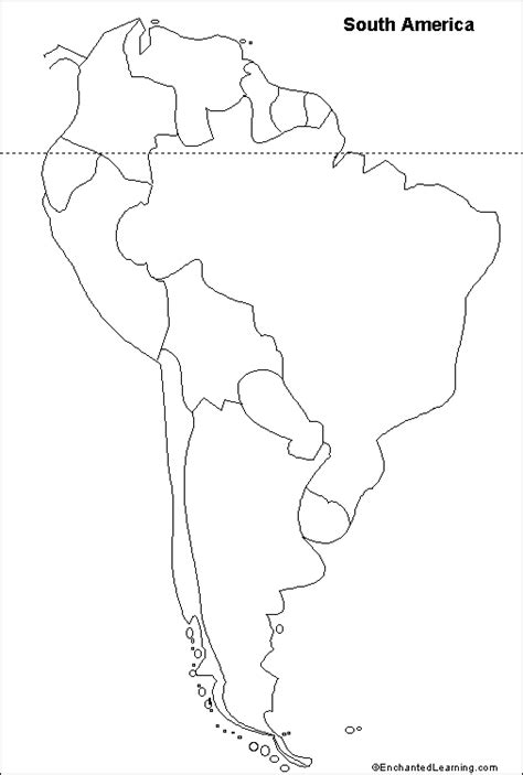 Outline Map South America - EnchantedLearning.com