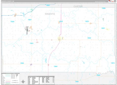 Washita County, OK Wall Map Premium Style by MarketMAPS - MapSales