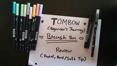Tombow Brush pens Review (Pastel/Hard&Soft tip) - YouTube