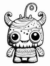 Cute Monster Coloring Page · Creative Fabrica sketch template