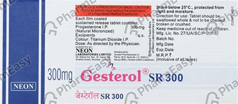 Gesterol Sr 300 MG Tablet (10): Uses, Side Effects, Price & Dosage ...