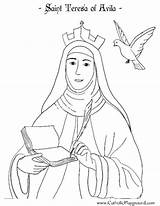 Coloring Teresa Avila St Santa Nun Catholic Pages Saint Therese Para  sketch template