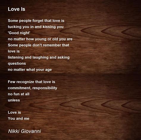 Love Is - Love Is Poem by Nikki Giovanni