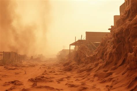 Premium AI Image | Duststorms worsen air quality plummets causing ...