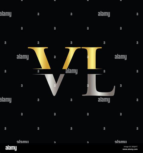 Creative Letter VL Logo Vector Template With gold and Silver Color. VL ...