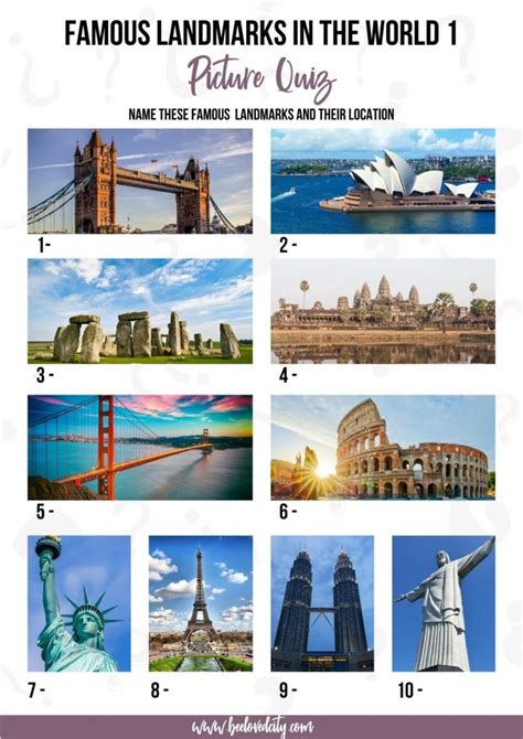 BEST Famous Landmarks Picture Quiz: 120 Questions and Answers - BeeLoved City