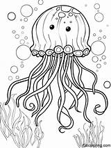 Jelly Fish Coloring Pages Free Printable  GBcoloring sketch template