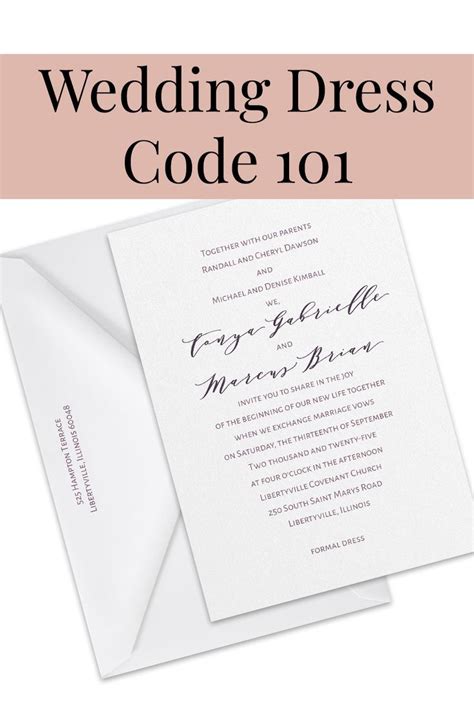Wedding Dress Code 101| Wedding Dress Code Wording | Wedding Dress Code Invitat… in 2022 ...
