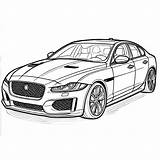 Jaguar car coloring Page sketch template