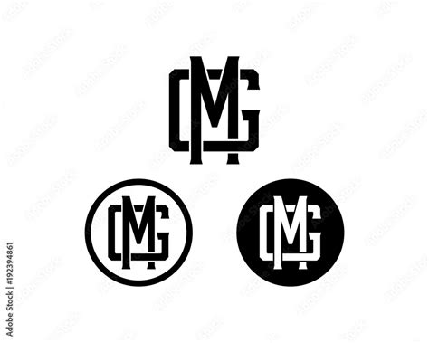 Line Art Initial Name Letter MG or GM Symbol Monogram Logo Vector Set ...