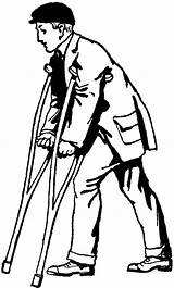 Boy With Crutches  ClipArt ETC sketch template