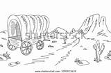 Prairie Wagon Covered Schooner Clipart Wagons Conestoga Horse Pioneer  sketch template