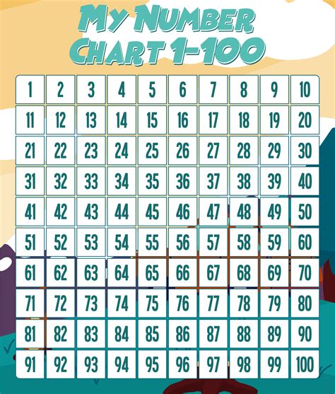 100 Number Grid Printable