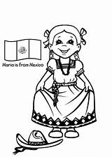 Beautiful Mexican Girl Dress Coloring Pages  Color Luna Boyama sketch template
