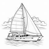 Premium Photo  Cartoon Catamaran Coloring Page For Kids sketch template