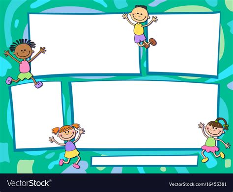 Brochure backgrounds with cartoon children Vector Image