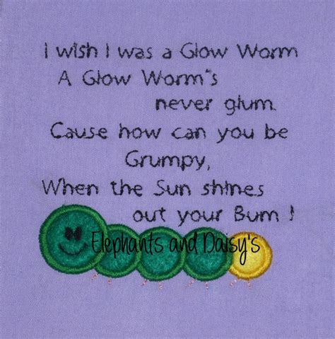 Glow Worm Poem Design file | Elephants and Daisy's Embroidery Designs ...