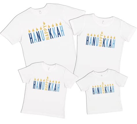 7 ate 9 Apparel Matching Family Happy Hanukkah Shirts - Menorah Candles ...