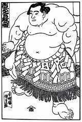 A Sumo wrestler  Print From Japanese Culture coloring Book Page sketch template