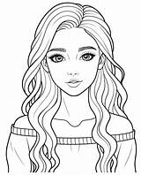 Realistic Girl coloring Pages  ColoringLib sketch template