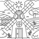 Windmill Coloring Page For Kids 8209160 Vector Art At Vecteezy sketch template