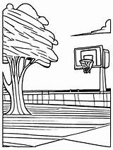 Basketball Court Coloring Page · Creative Fabrica sketch template