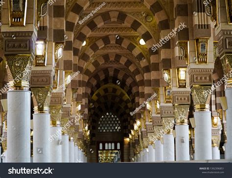 Beauty Architecture Interior Nabawi Mosque Saudi Stock Photo 1392396851 ...