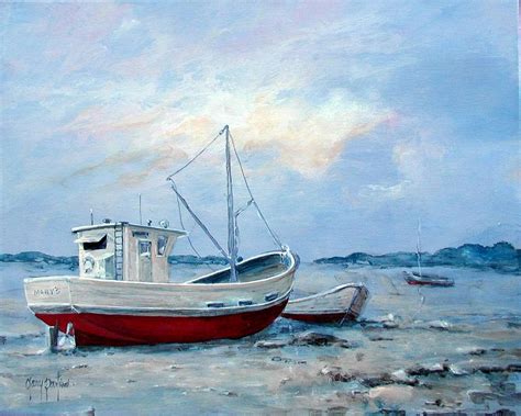 Old Boats On Shore Painting by Gary Partin