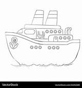 Sketch cruise ship coloring book Cartoon Vector Image sketch template