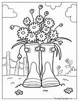 Spring Flower Coloring sketch template