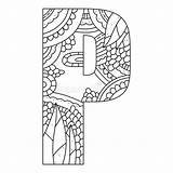 Alphabet Coloring Page Capital Letter Vector Illustration Stock  sketch template
