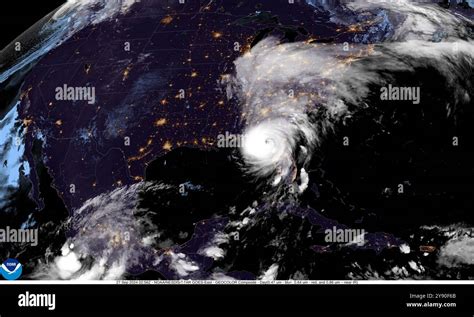 NOAA satellite image of Hurricane Helene as a category 4 monster storm before making landfall in ...