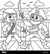 Pirates Fighting Coloring Page For Kids Stock Vector Image & Art  Alamy sketch template