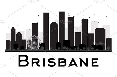 Brisbane City skyline silhouette ~ Illustrations ~ Creative Market