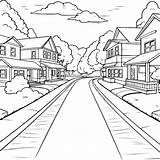 Premium Vector  An Ordinary road coloring Page sketch template