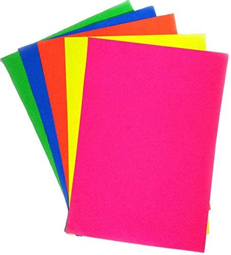 Paraspapermart A4 Color Paper Color, 50 Sheets Premium Fluorescent Colours 120 GSM Double Sided ...