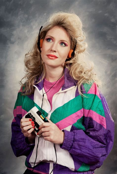 Hilarious 80s track suit, walkman, colored eyeshadow and hot-rollered hair #1990SFashionTrends ...