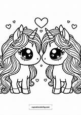 Cute Pictures To color In Of unicorns Looking The Eyes And Loving  sketch template