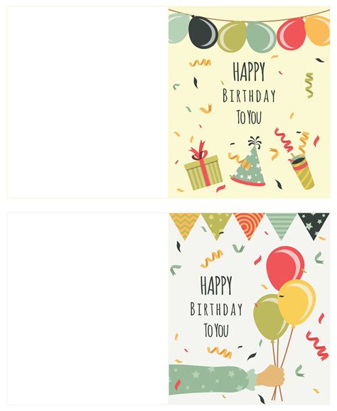 Folding Birthday Cards - 10 Free PDF Printables | Printablee