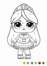 LOL Surprise Doll Color By Number Coloring Page  Free Printable sketch template