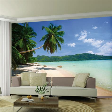 Desert Island Beach Wallpaper Wall Mural 2 32M x 3 15M Room Decor Palm Tree | eBay