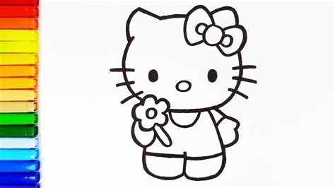 How to Draw Hello Kitty Easy | Simple Drawing Ideas and Coloring Pages for Kids - YouTube