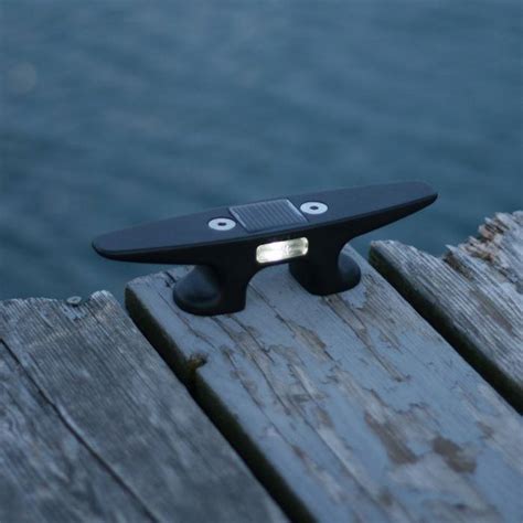 Solar Boat Dock Cleat & Light - 8" Nylon Solar Powered Mooring Cleat