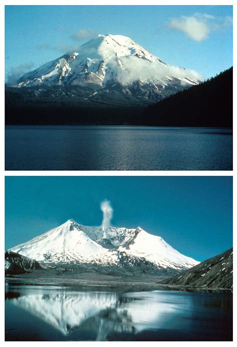 Mount St Helens Before and After … – Bild kaufen – 12048012 Science ...